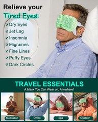 16 Packs Steam Eye Masks for Dry 1 Count (Pack of 16), Green Unscented-16