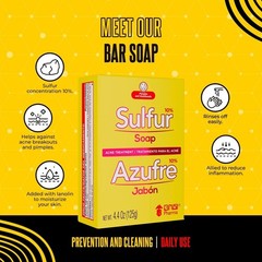 Grisi Sulfur Soap for Acne Pack of 3 Cleanses Reduces Inflammation and Breakouts