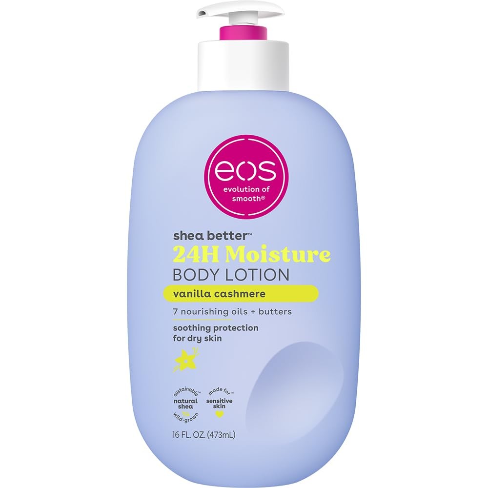eos Shea Better Body Lotion Vanilla Cashmere, 16 Fl Oz (Pack of 1), Clear