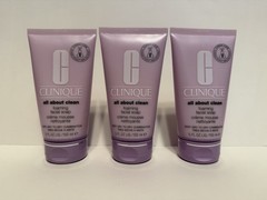 Lot of 3 – Clinique All About Clean Foaming Facial Soap Dry Combination Skin 5oz