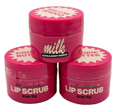 NEW Bath & Body Works Lot of 3 Jars Milk Cookie Butter Exfoliating Lip Scrub 0.5