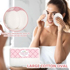 Large Oval Cotton Pads, 80 Count, Multi-Layer, 80 Count (Pack of 1), Box