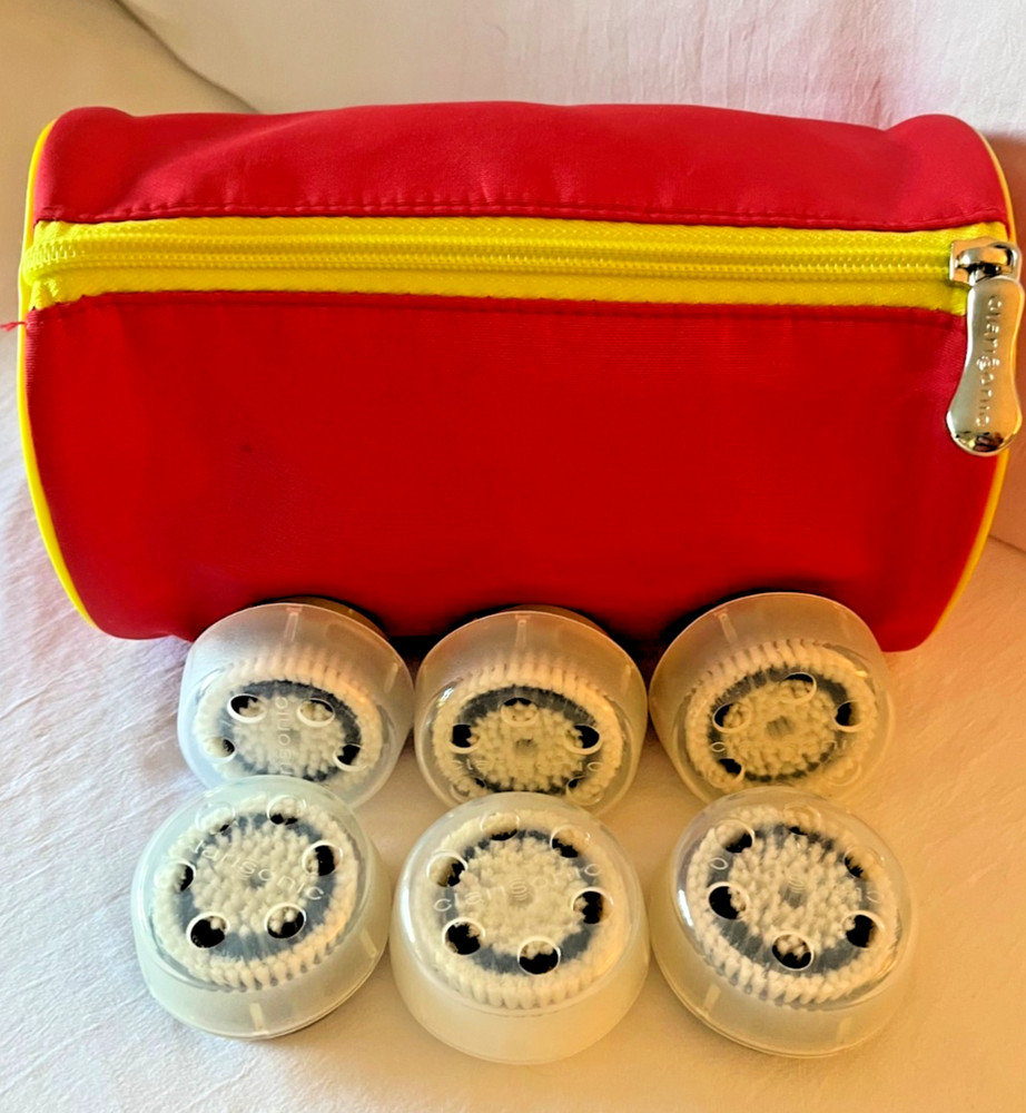 5 Pack Clarisonic NORMAL Brush Heads -1 SENSITIVE Brush Head Replacement w/bag