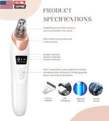 2025 Blackhead Remover Pore Vacuum,Facial Pore Cleaner-5 Suction Power,5 Probes,