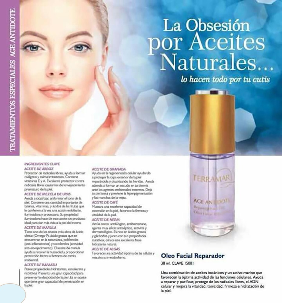 3- ACEITE FACIAL PARA TODO TIPO DE PIEL TERRAMAR Paquete De 3 Productos Iguales