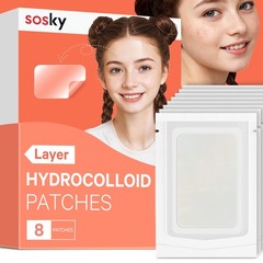 Sosky Large Pimple Patches XL Hydrocolloid 8 Count (Pack of 1), transparency