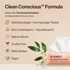 Honest Beauty Fragrance Free Cleansing Makeup Remover 1 Count (Pack of 90)
