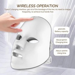 Rechargeable LED Face Mask 7 Color Photon Light Therapy Skin Care Beauty Mask