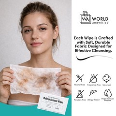 World Amenities – Makeup Remover Wipes – Alcohol Free – 50 Count (Pack of 1)