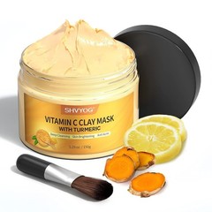 SHVYOG Turmeric Vitamin C Clay Mask with Kaolin Clay for Dull & Blemish-Prone Sk