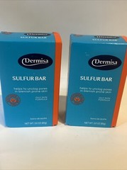 2 Dermisa Sulfur Bar Cleanses Oily Skin, Unclogs Pores In Blemish Prone Skin