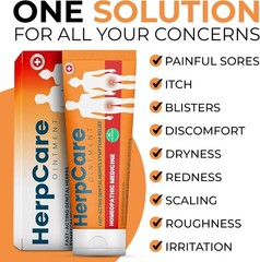 HerpCare Homeopathic Ointment for Cold Sores & Genital Herpes Relief 30g