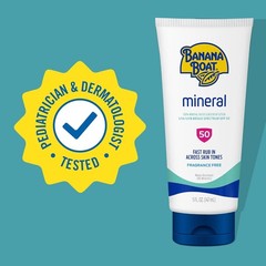 Banana Boat Mineral Sunscreen SPF 50 Lotion, 5Fl Oz | Zinc Oxide Sunscreen Lotio