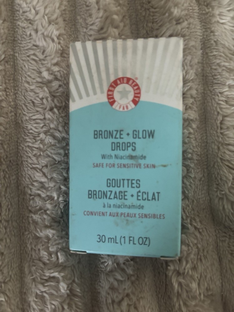 First Aid Beauty BRONZE GLOW DROPS Niacinamide Serum Blurs Pores 1oz *Free Ship*