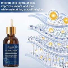 Liquid Solution Anti Aging Serum,Hydrating Firming Facial Serum Collagen Support