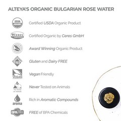Alteya USDA Certified Organic Bulgarian Rose Water (From New Rose Harvest)