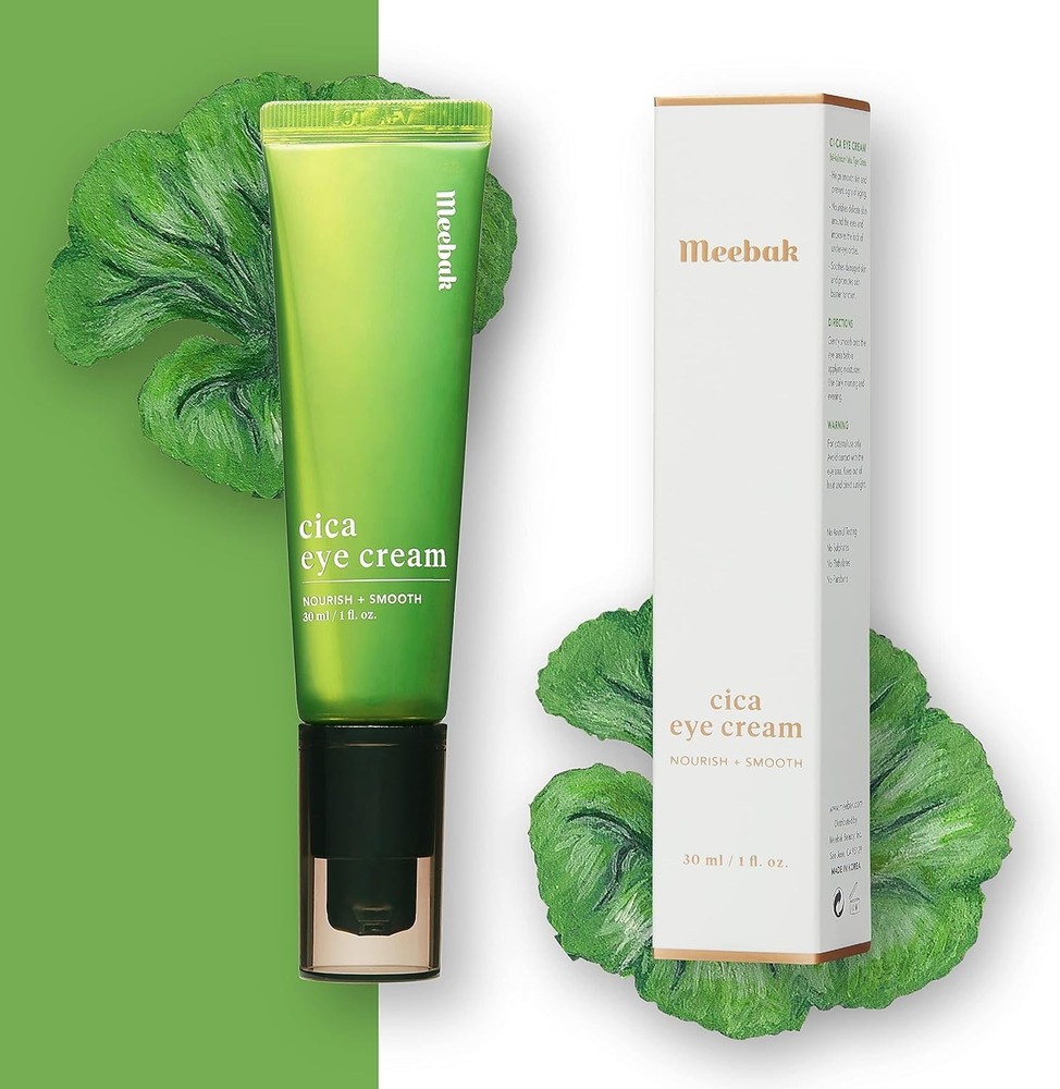 Meebak Cica Eye Cream for Dark Circles and Puffiness, Anti Aging, Wrinkles, Kore