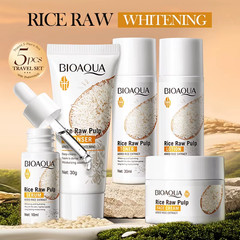 Rice Whitening Skin Care Set Cleanser Toner Essence Lotion Cream Hydrating Serum