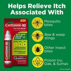 Cortizone-10 1% Hydrocortisone Bug Bite Relief Stick Fast Itch Care