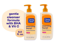2PK Clean & Clear Morning Burst Oil-Free Gentle Daily Acne Face Wash, 8 fl. Oz