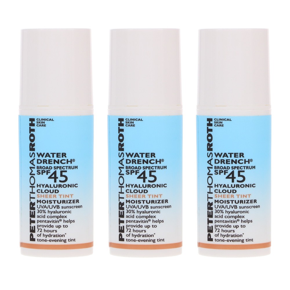 3 X PETER THOMAS ROTH SPF 45 SHEER TINT MOISTURIZER 0.17 OZ ~ New SAMPLE SIZE