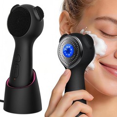 Rechargeable Silicone Face Scrubber & Exfoliator, Waterproof Vibrating Brush, He