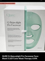 QURE Q-Rejuvalight Pro Facewear 5 LED Color Light Therapy Face Mask NEW