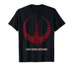 Star Wars Andor « I Have Friends Everywhere » Quote Rebel Logo Small, Black