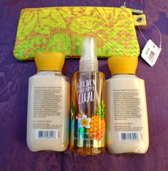 Bath & Body Works Golden Pineapple Luau 1 Mist 3oz / 2 Lotions 3oz / + Bag NEW