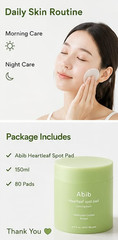 Abib Heartleaf Spot Pad 150ml 80 Pads Moisture Toner Pad Korean Skincare