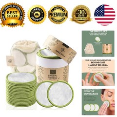 Reusable Makeup Remover Pads 20 Pack Washable Bamboo Cotton Rounds Storage Box
