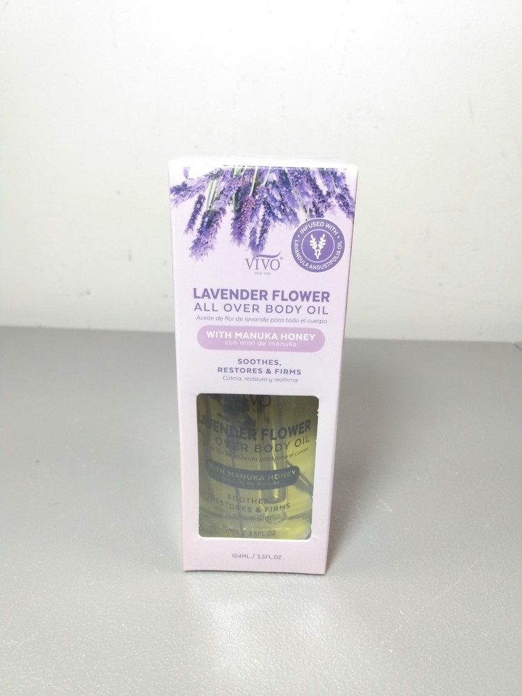 Vivo Lavender Flower All Over Body Oil With Manuka Honey 3.5 Fl OZ NEW