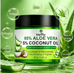 2 Pack Aloe Vera Coconut Moisturizing Cream Collagen Hyaluronic Acid 80g