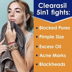 Clearasil Stubborn Acne Control 5in1 Daily Facial Cleansing Pads 90 Count