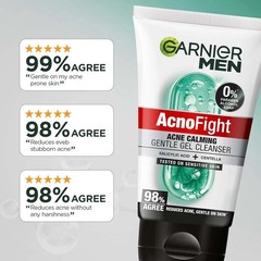 Garnier Men Acno Fight Gentle Cleanser Facewash Sensitive Male Skin 100g
