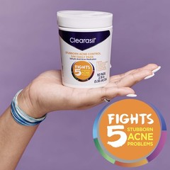 Clearasil Stubborn Acne Control 5in1 Daily Facial Cleansing Pads 90 Count