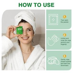 Tea Tree Oil Eyelid Wipes 60PCS Individually Wrapped Sensitive Eye Lid Cleaning