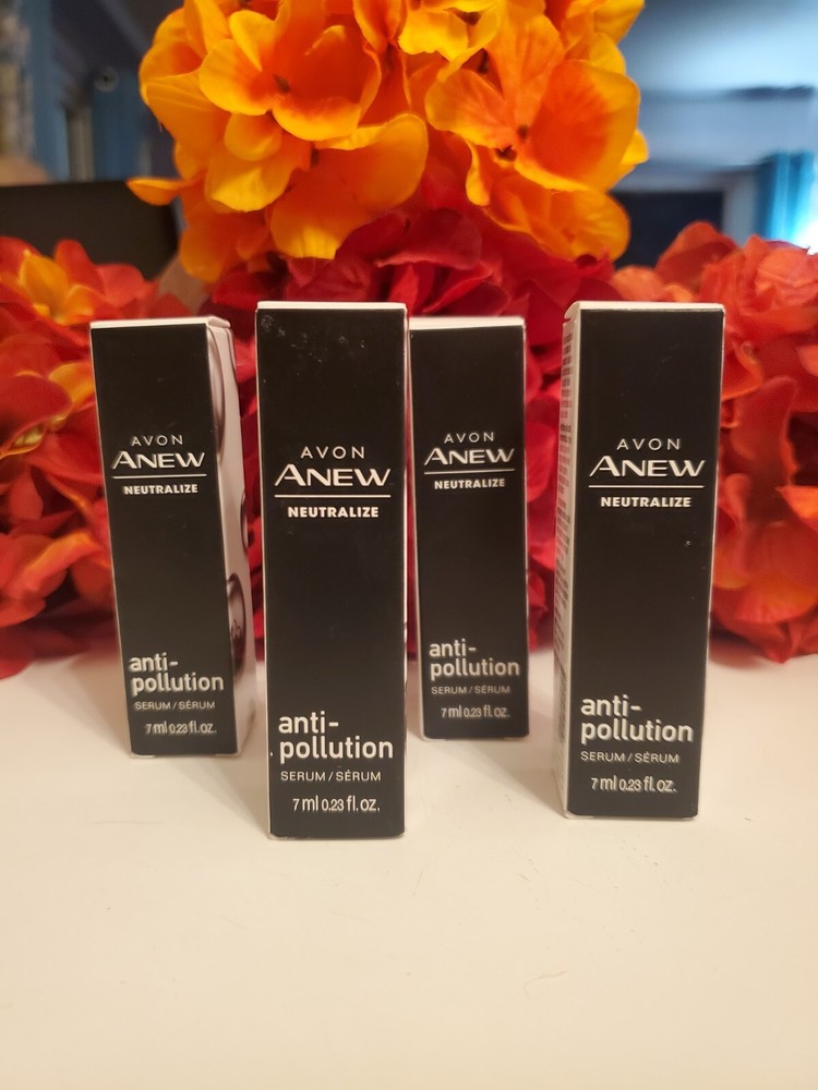 Avon ~ Anew Neutralizer Anti-Pollution Serum 🖤 0.23 Oz. Each ~ Lot of 4 ~ New