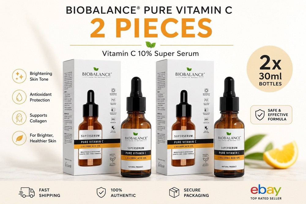 2x Bio Balance Pure Vitamin C Super Serum 30ml L-Ascorbic Acid 10% | Brightening