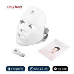 7 Color LED Face Mask + Neck Mask Set Light Therapy Photon Skin Rejuvenation