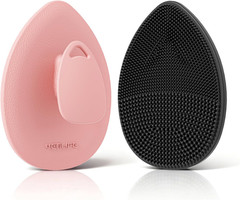 Silicone Face Scrubber 2 Pack, Manual Facial Cleansing Brush for Men and Women,