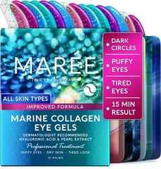 MAREE Under Eye Patches for Puffy Eyes and 12 Fl Oz (Pack of 1), Multicolor