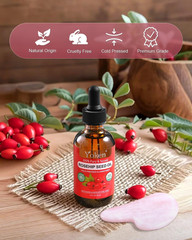 Organic Rosehip Seed Oil for Face, Skin & Hair, Cold Pressed, 2 Fl Oz