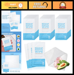 100 Pack Makeup Remover Wipes – Individually Wrapped Cleansing Cloths for Travel