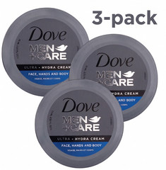 Dove Men+Care Ultra Hydra Cream Face – Hands & Body – 3-PACK Bundle