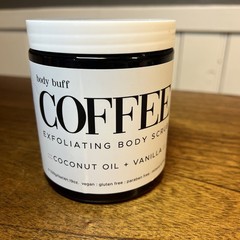NEW BODY BUFF Coffee Exfoliating Body Scrub with Coconut Oil and Vanilla