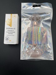 Derma E Vitamin C Serum 1/2 oz + Rose Quartz Facial Roller Set