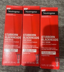 Neutrogena Stubborn Blackheads Daily Serum 1.0 Fl Oz 3 Pack ~READ Description