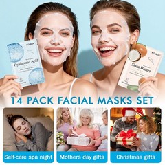 KONEUK 14 Pack Sheet Face Masks Skincare, Hydrating 1 Count (Pack of 14)