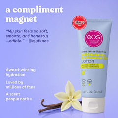 eos 24H Moisture Travel Body Lotion- Vanilla Cashmere, For Dry Skin, 2.5 fl oz